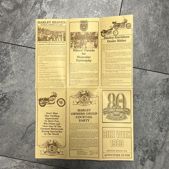 HARLEY DAVIDSON  1982 1983 1984 Bike Week Activities Guide’s excellent condition - Picture 7 of 8